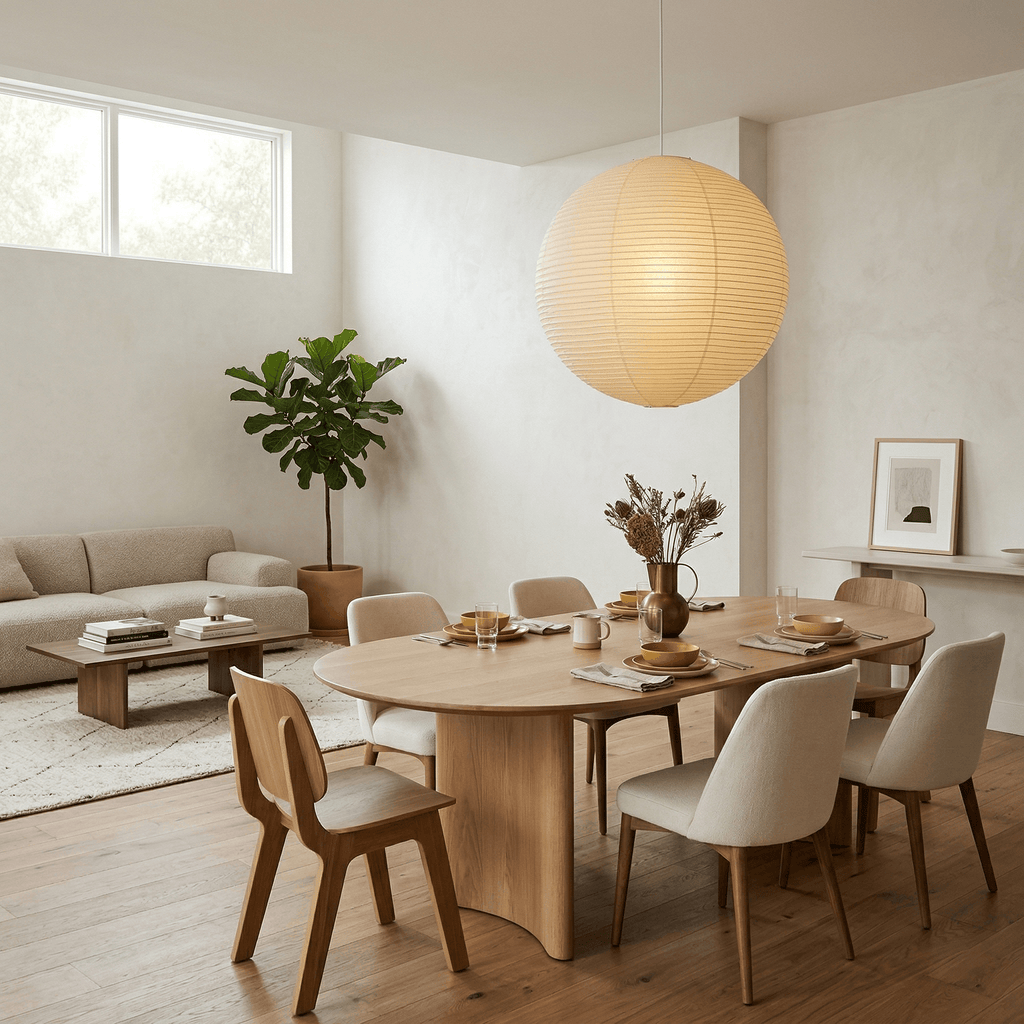 Tsuki | Paper Lantern Pendant Light, Japanese Washi Globe Hanging Lamp, 11 Sizes
