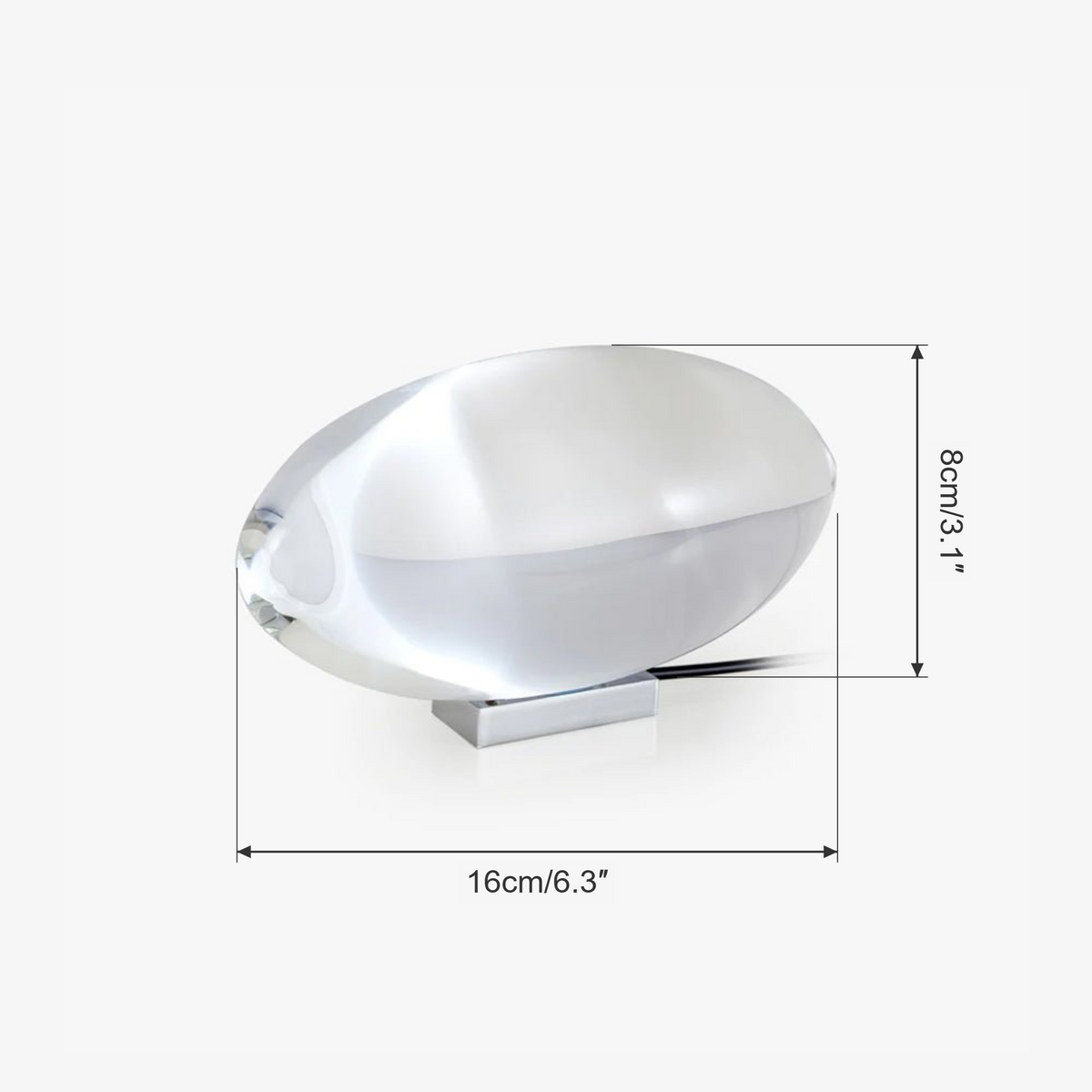 Ova crystal lamp dimensions