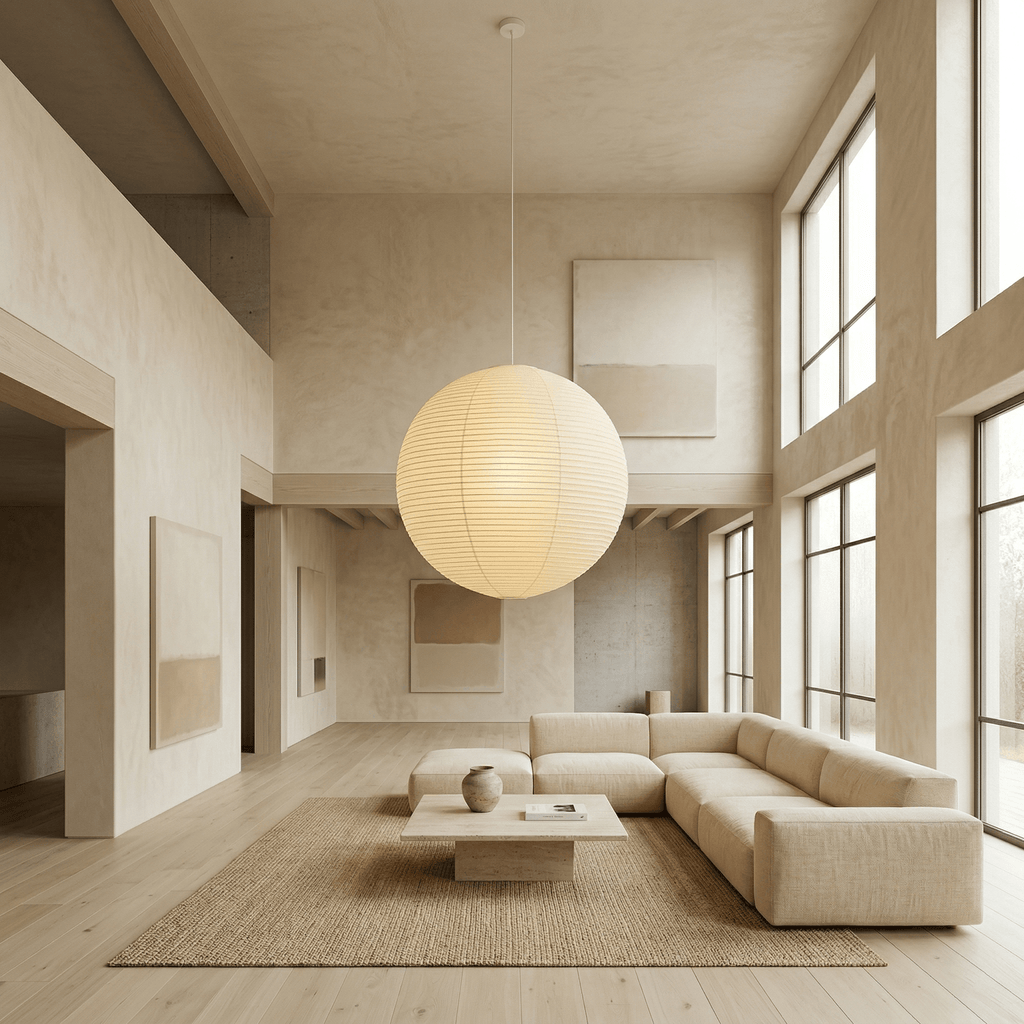Tsuki | Paper Lantern Pendant Light, Japanese Washi Globe Hanging Lamp, 11 Sizes