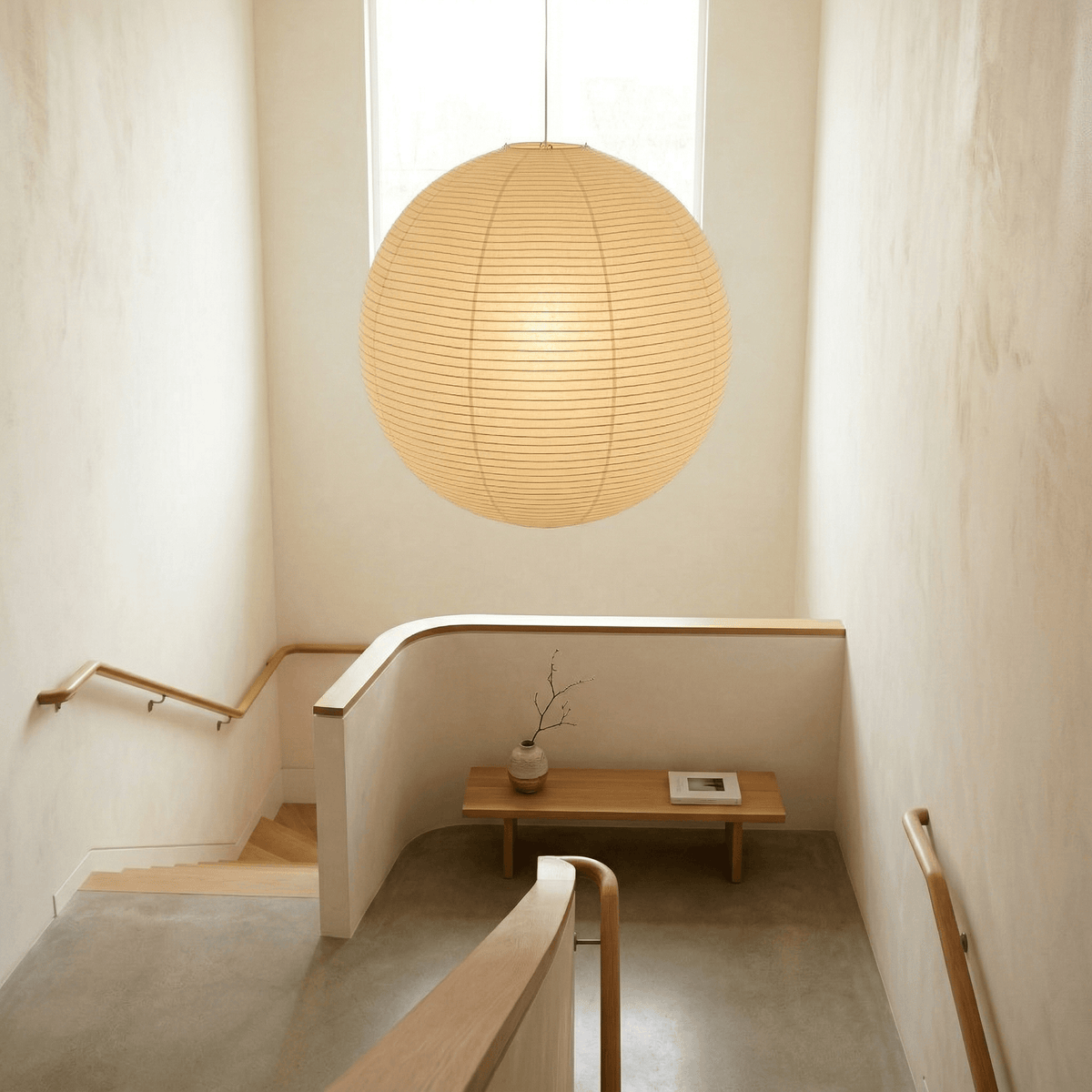 Tsuki | Paper Lantern Pendant Light, Japanese Washi Globe Hanging Lamp, 11 Sizes