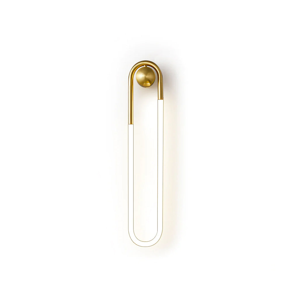 Rudi Loop | Modern LED Wall Sconce, Brass Loop Wall Light for Bedroom, Hallway and Staircase