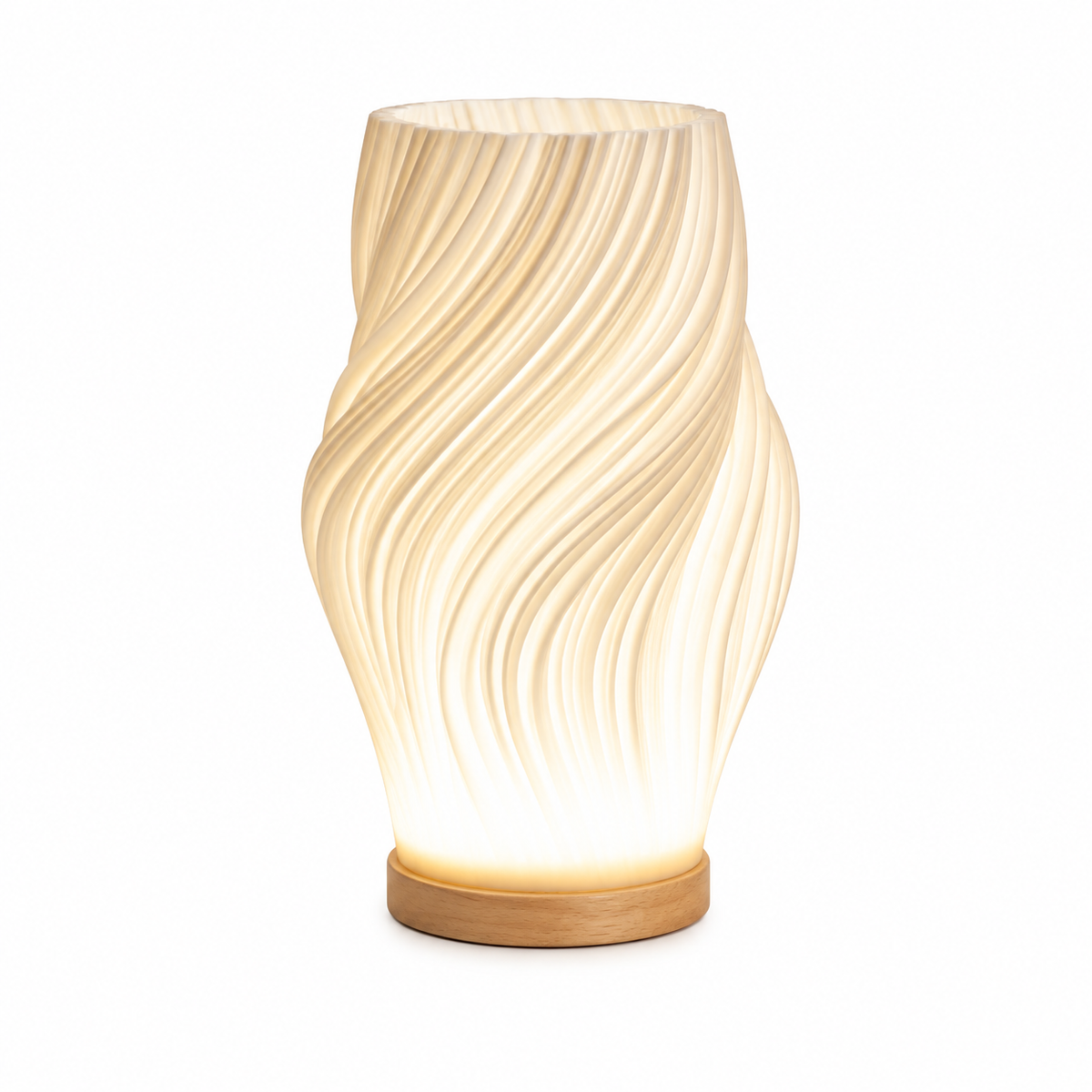 Solara | Wave LED Table Lamp, Sculptural Bedside Lamp, Dimmable USB Desk Lamp for Bedroom and Office