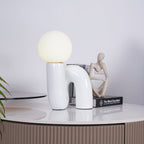 Spiral | Glass Table Lamp, Sculptural Globe Bedside Lamp, Colorful Modern Accent Lamp for Living Room