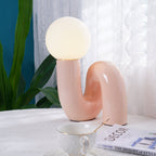 Spiral | Glass Table Lamp, Sculptural Globe Bedside Lamp, Colorful Modern Accent Lamp for Living Room