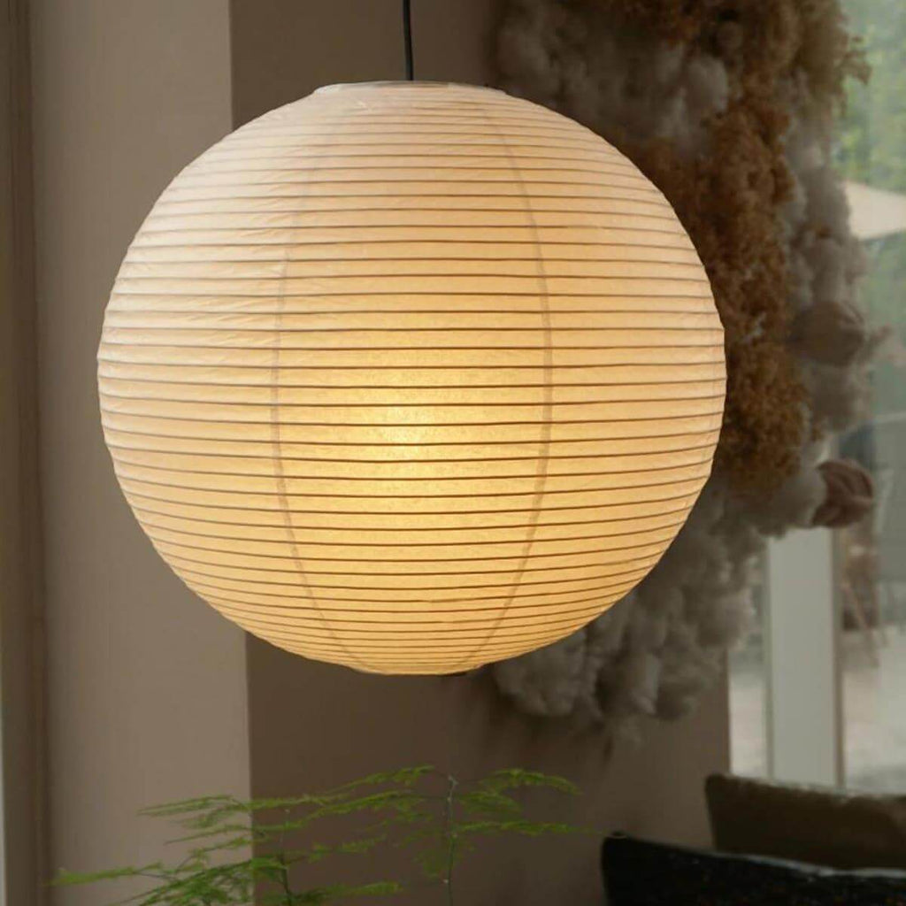 Tsuki | Paper Lantern Pendant Light, Japanese Washi Globe Hanging Lamp, 11 Sizes